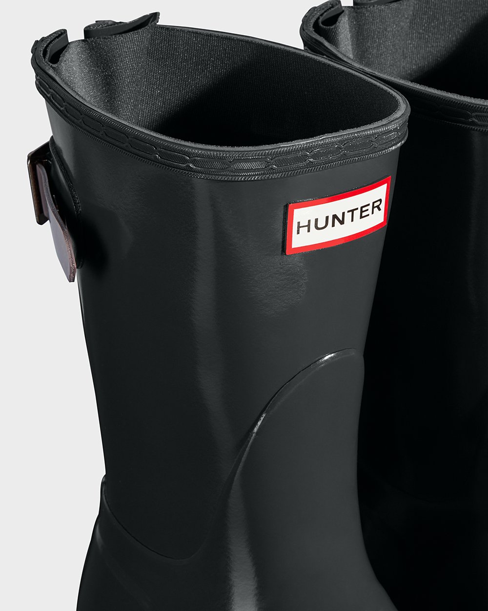 Womens Short Rain Boots - Hunter Original Back Adjustable Gloss (10HFUQZYM) - Deep Green/Purple